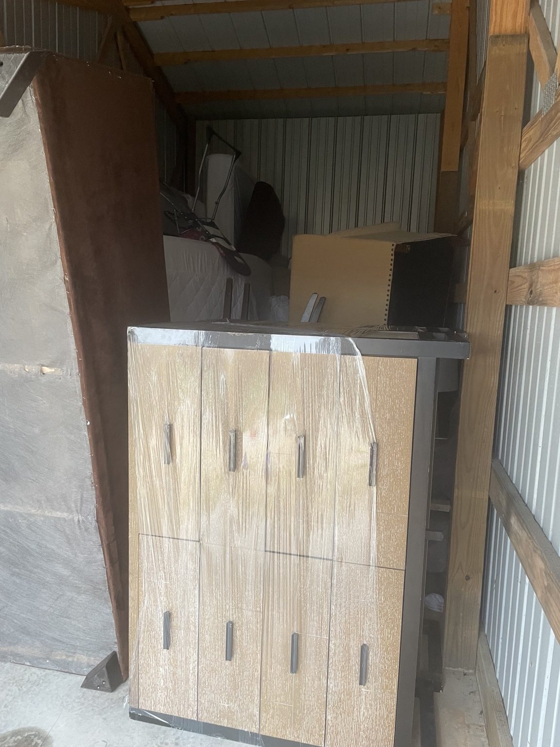 Organized storage with belongings carefully arranged